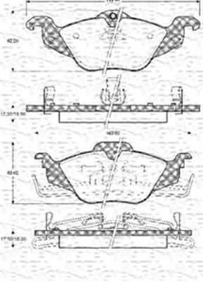 MAGNETI MARELLI 363702161047 -  Комплект тормозных колодок, дисковый тормоз
